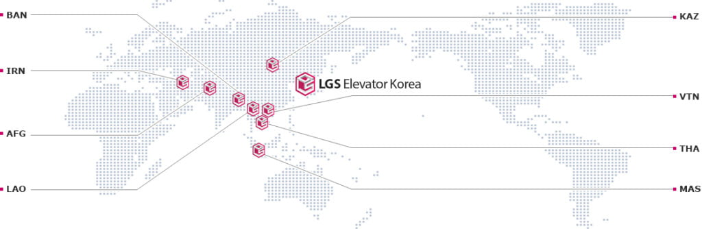 Thang máy LGs có mặt tại các nước