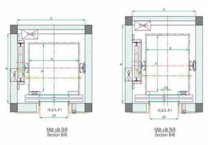 Các thông tin trong bản vẽ thiết kế thang máy tải khách