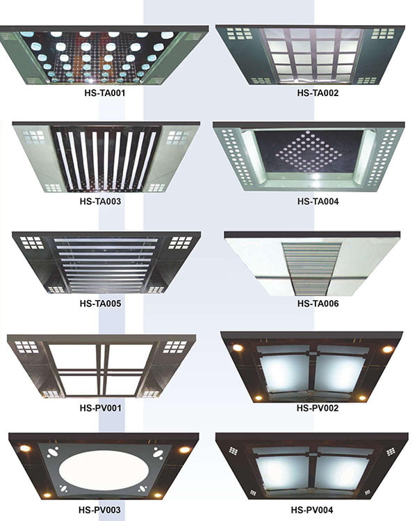 Trần thang máy và hệ thống chiếu sáng